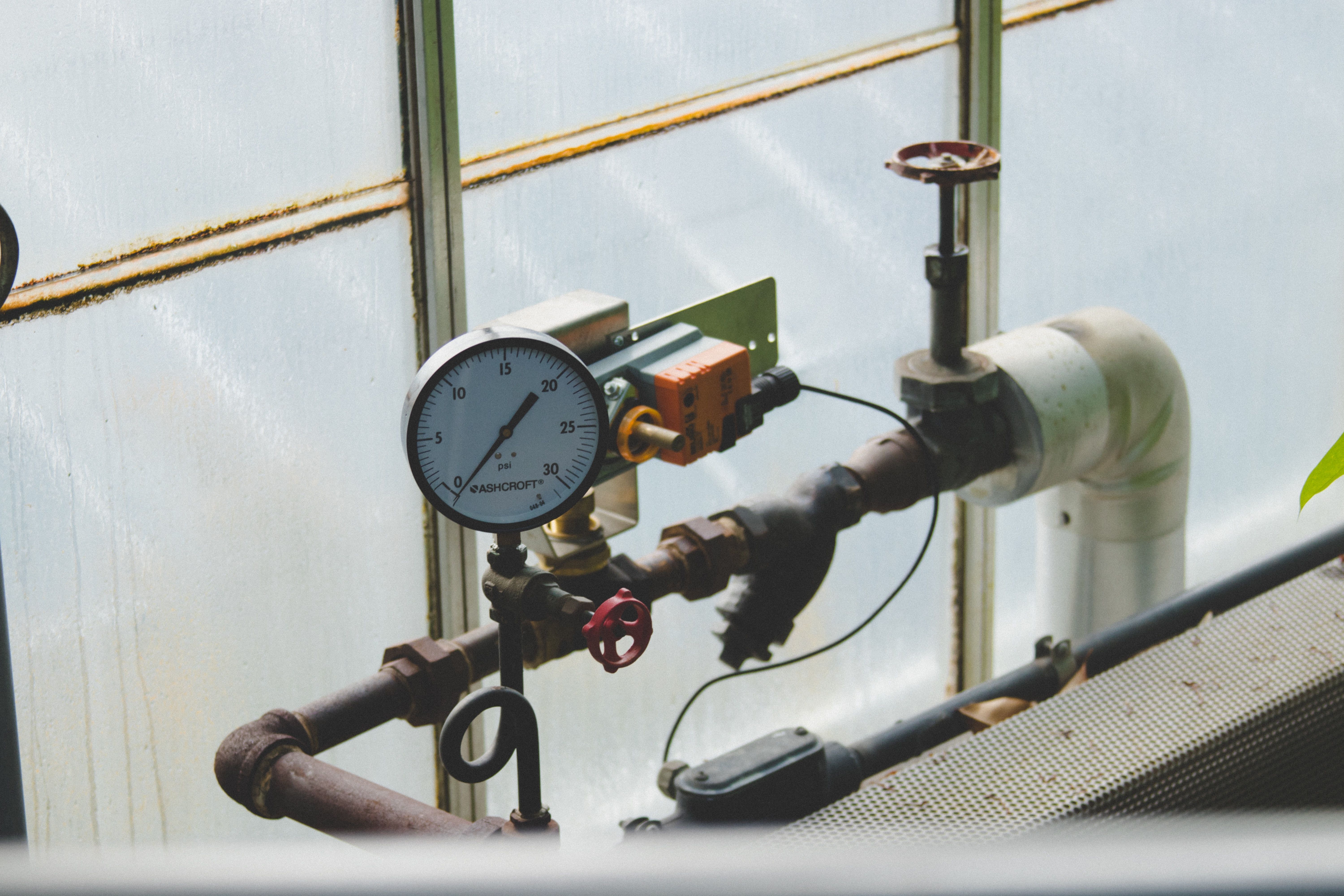  Pipe close up with pressure gauge